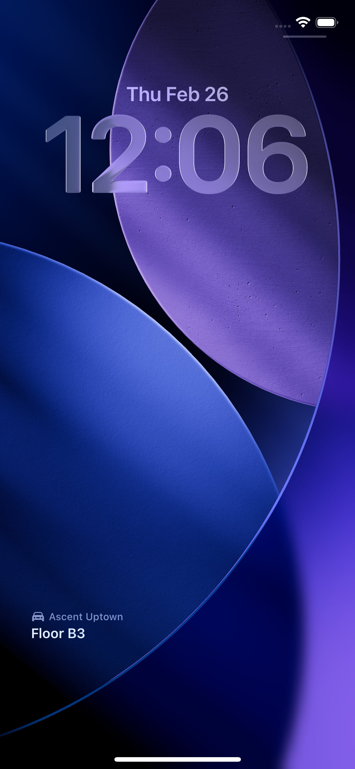 iOS widget showing parked floor